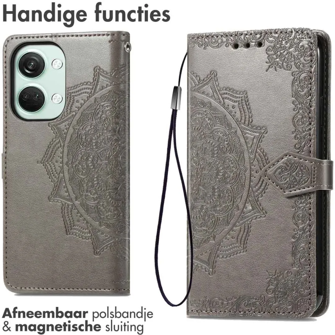 imoshion Hoesje OnePlus Nord 3 - Mandala Bookcase Grijs