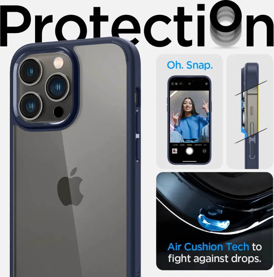 Spigen Ultra Hybrid ACS04962 iPhone 14 Pro Hoesje - Navy - afbeelding 6 van 6