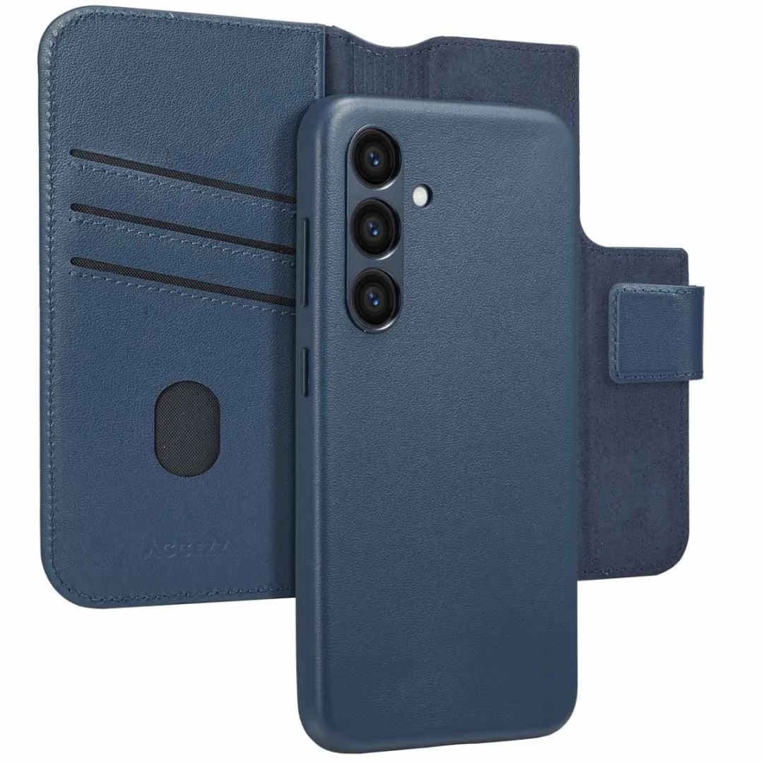 Accezz Hoesje Samsung Galaxy S24 Leather Bookcase 2-in-1 Nightfall Blue