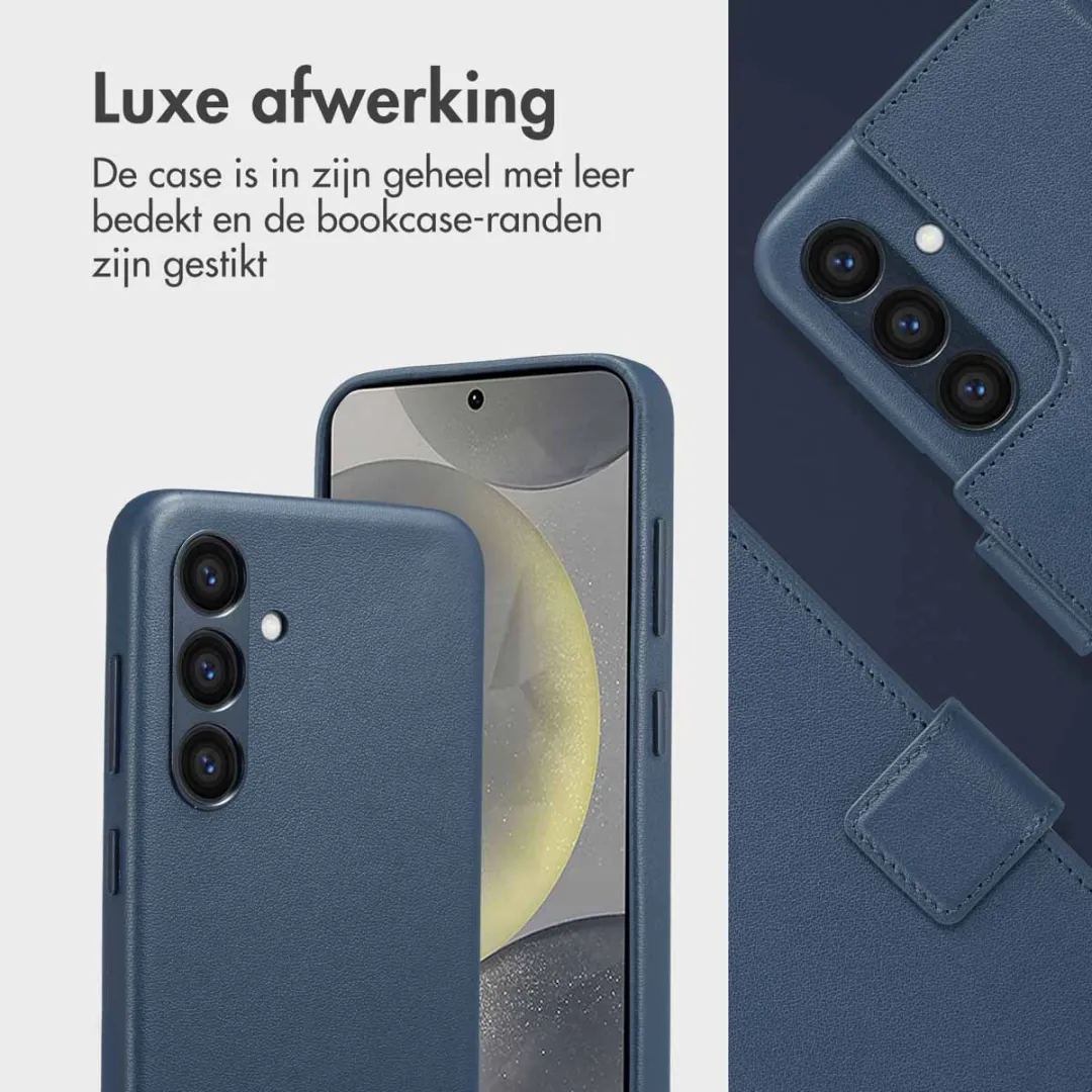 Accezz Hoesje Samsung Galaxy S24 Leather Bookcase 2-in-1 Nightfall Blue