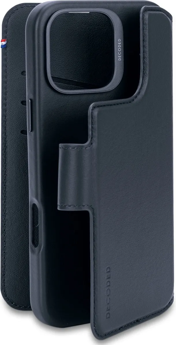 Decoded Leren Wallet Case iPhone 16 Pro Max - Navy Blauw - 3 Pasjes