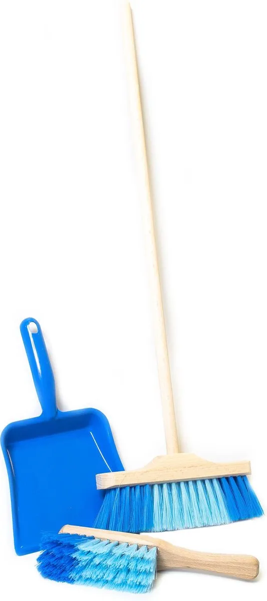 Goki Plastic Stofblik met Handbezem - Blauw