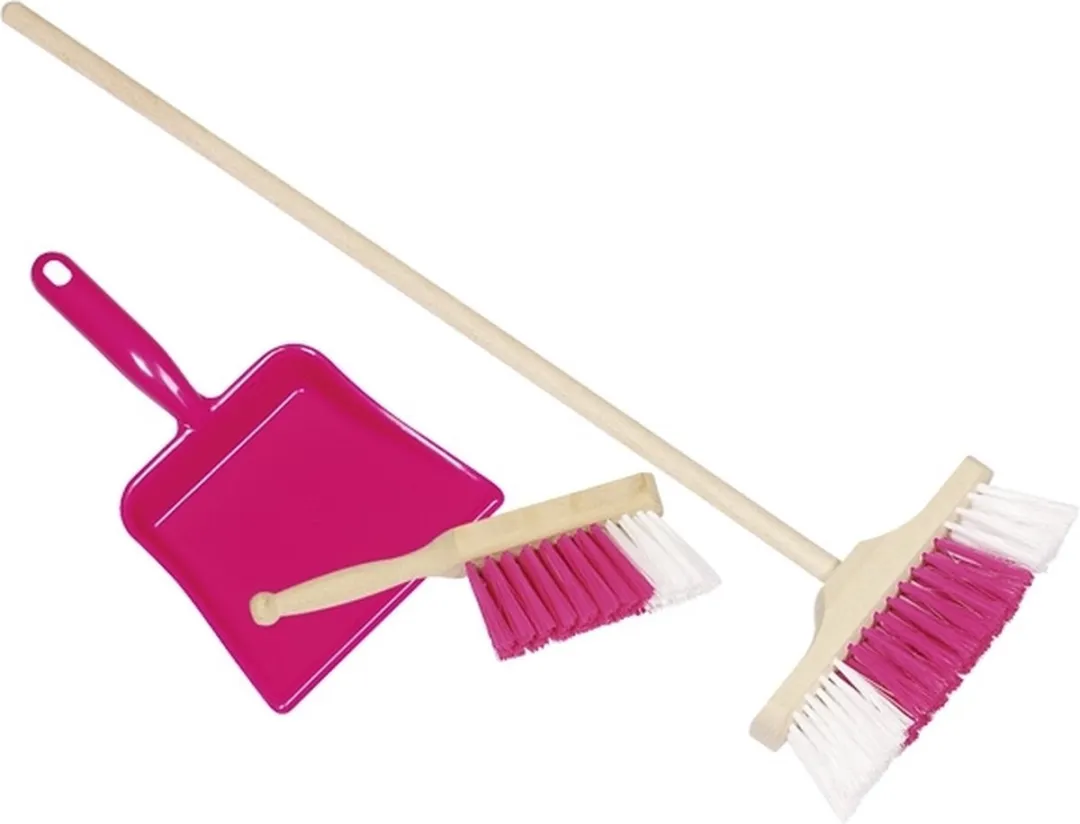 Goki Plastic Stofblik met Handbezem - Blauw