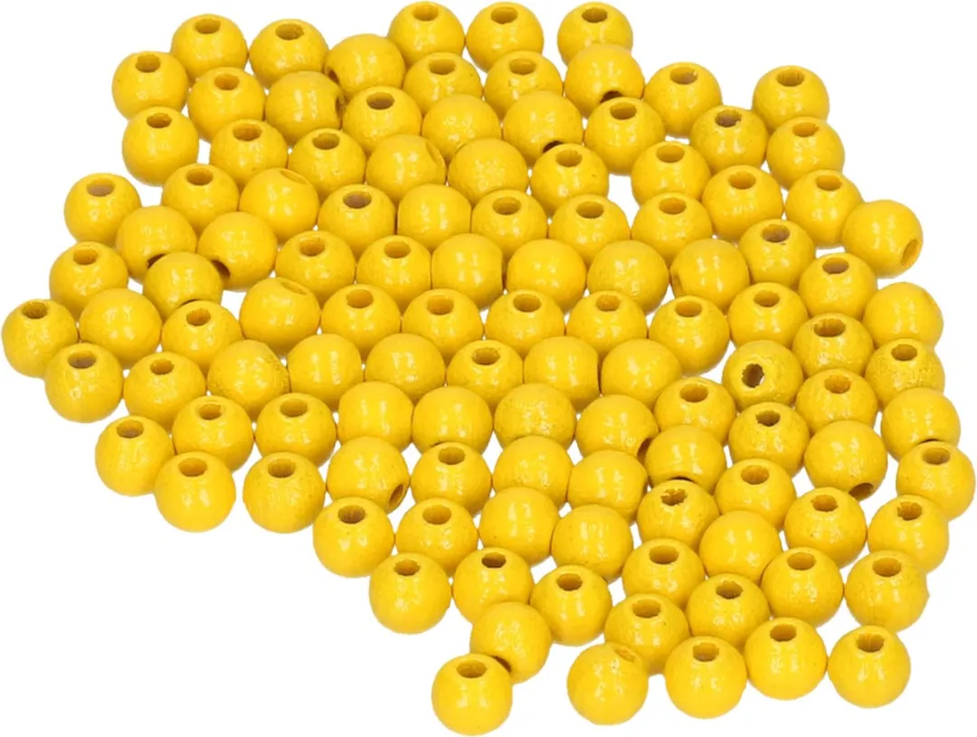 Rayher Houten Kralen Geel Ø6mm