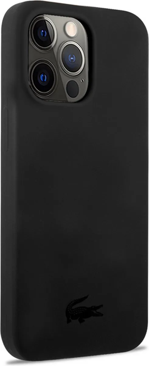 Lacoste Silicone Glossy Logo Hoesje - iPhone 13 Pro Max - Zwart
