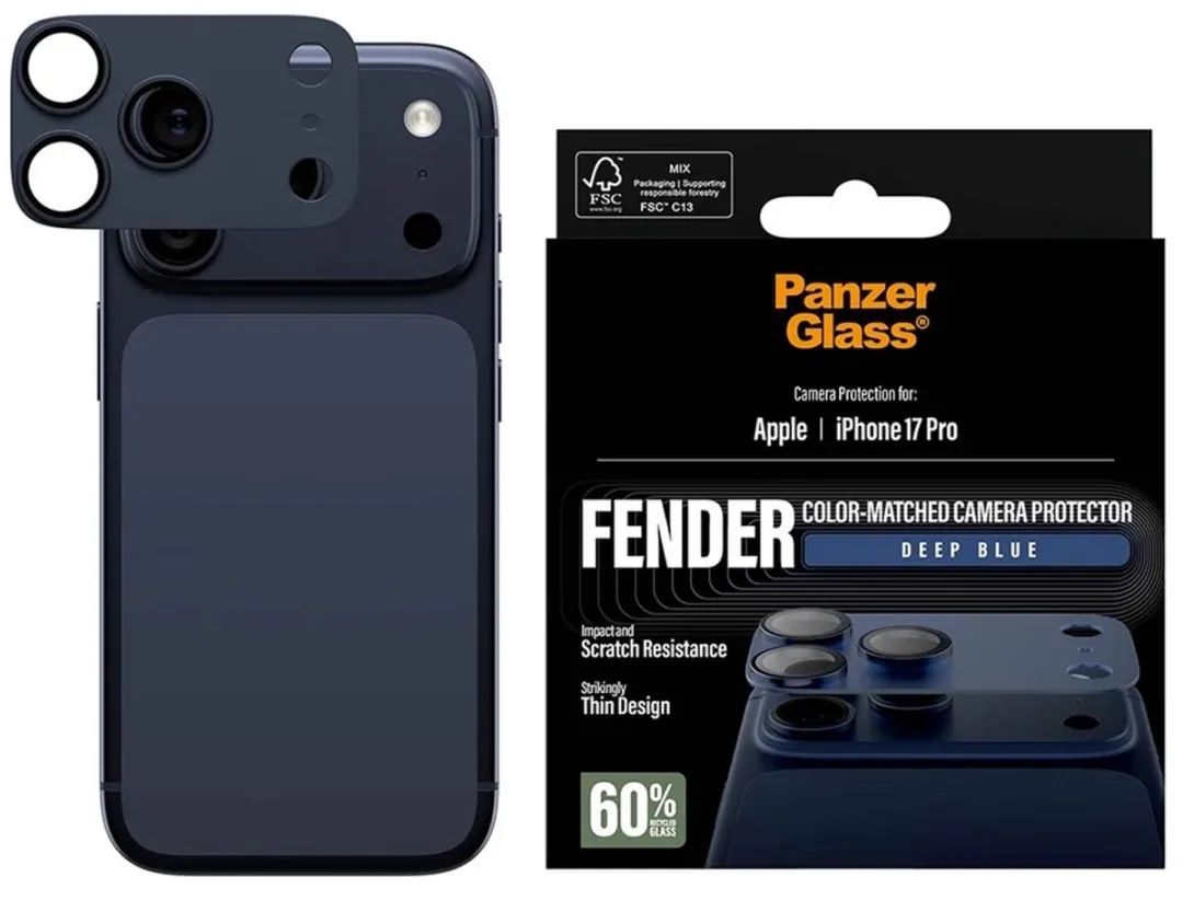 PanzerGlass FENDER PG79739 iPhone 17 Pro Camera Protector - Case Friendly - Deep Blue
