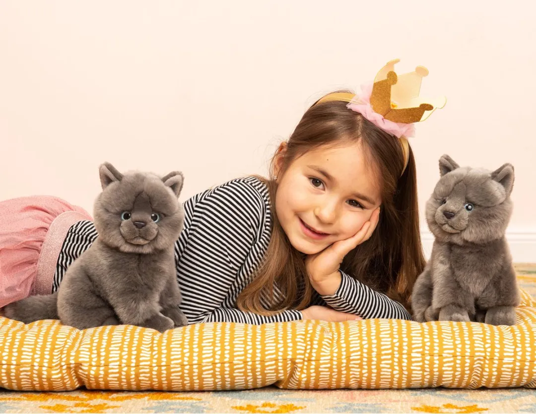 Teddy Hermann Knuffeldier Kat Grijs 30cm