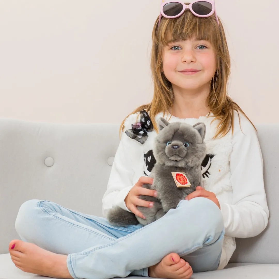 Teddy Hermann Knuffeldier Kat Grijs 30cm