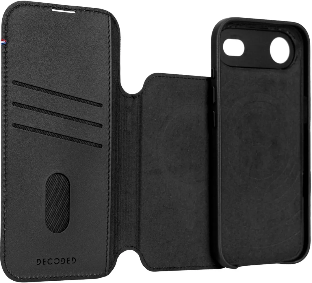 Decoded DEC21WAI17BK 2-in-1 Hoesje iPhone 17 Air - Premium ECCO Leer - Zwart