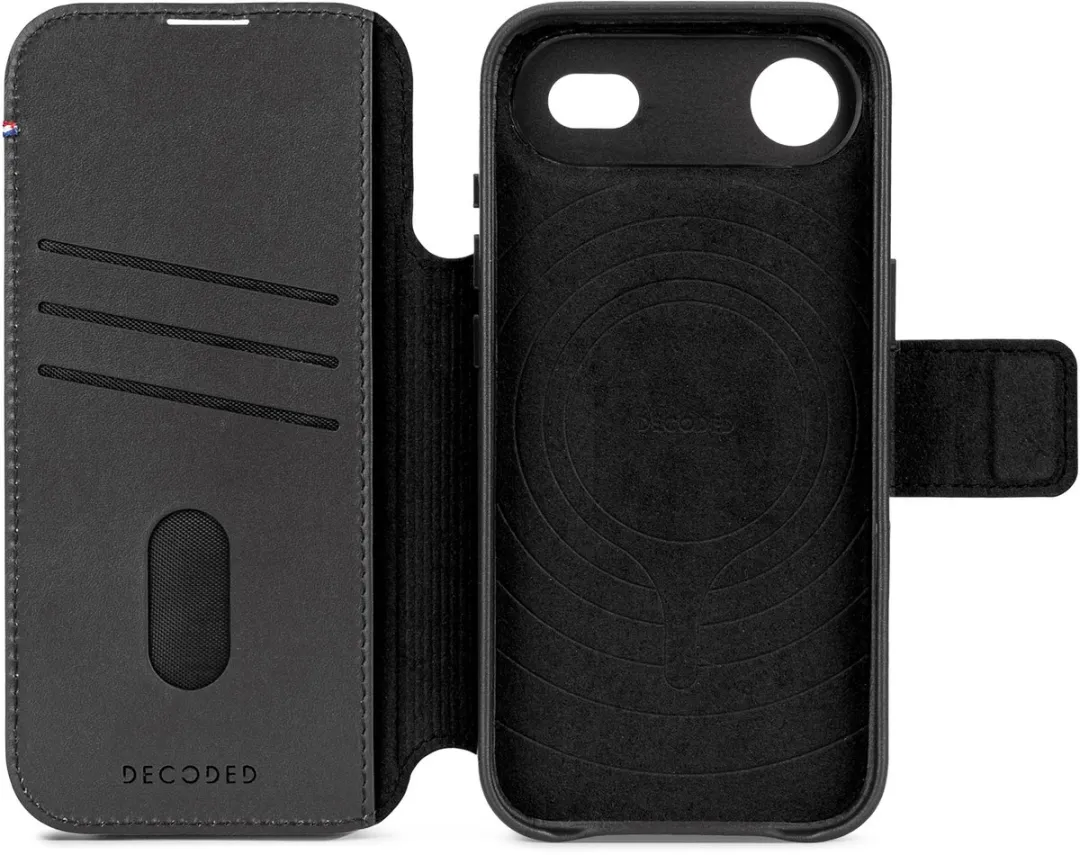 Decoded DEC21WAI17BK 2-in-1 Hoesje iPhone 17 Air - Premium ECCO Leer - Zwart