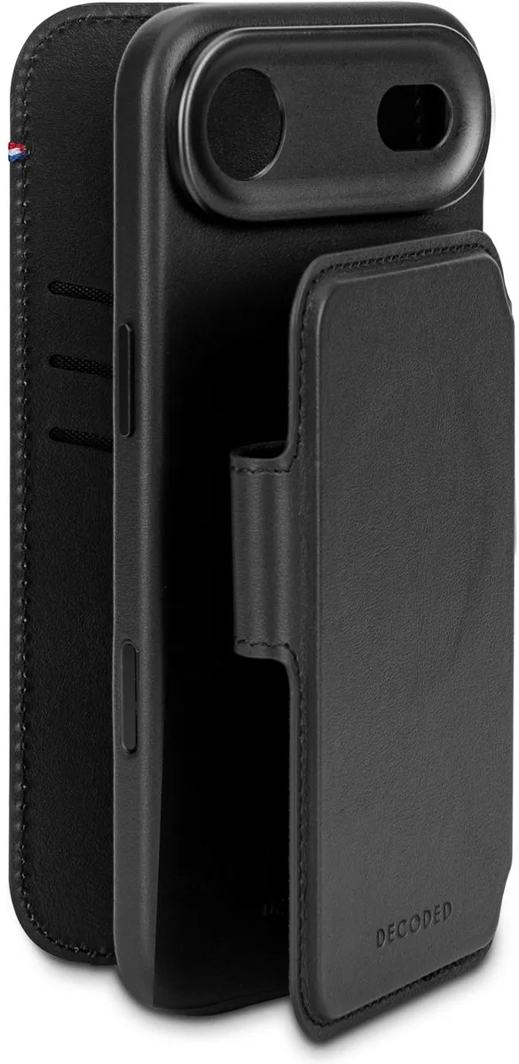 Decoded DEC21WAI17BK 2-in-1 Hoesje iPhone 17 Air - Premium ECCO Leer - Zwart