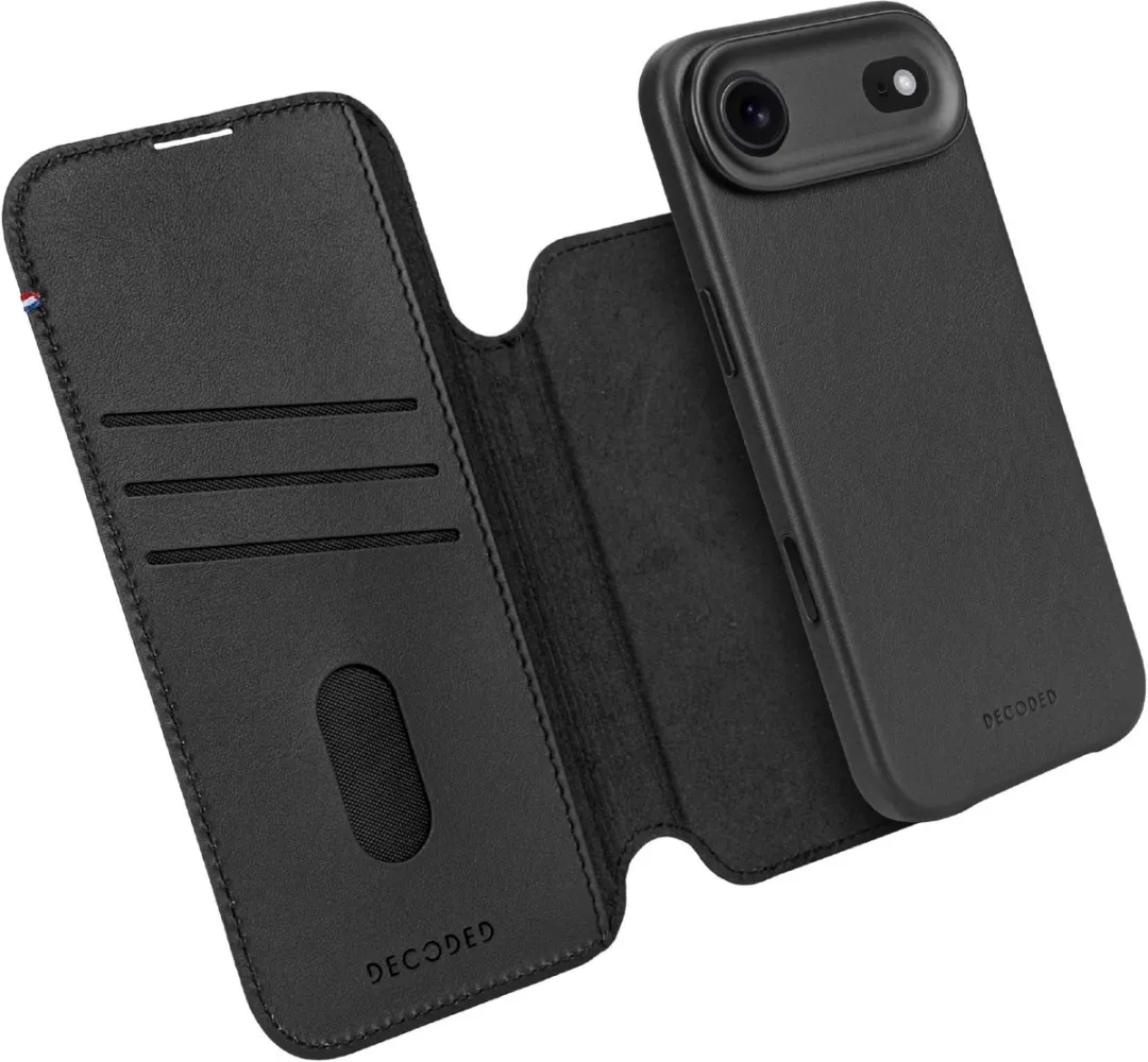 Decoded DEC21WAI17BK 2-in-1 Hoesje iPhone 17 Air - Premium ECCO Leer - Zwart