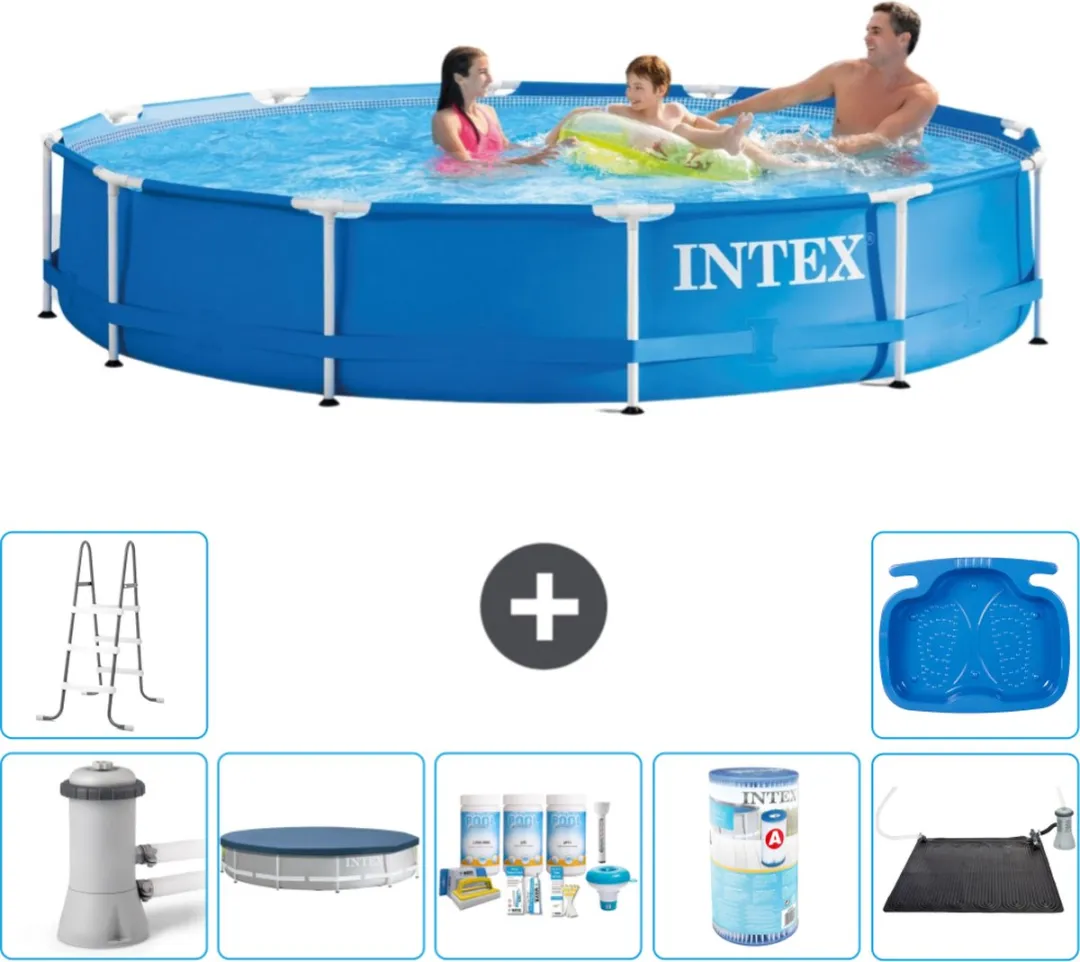 Intex 28212GN-Blauw Rond Frame Zwembad 366x76cm