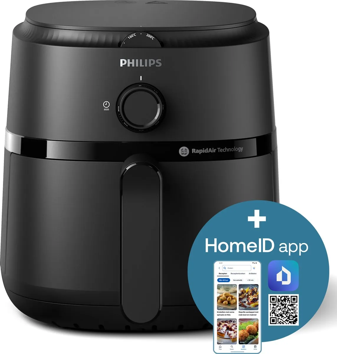 Philips 1000 Series Airfryer NA120/00 - 4.2L - 1700W - Zwart