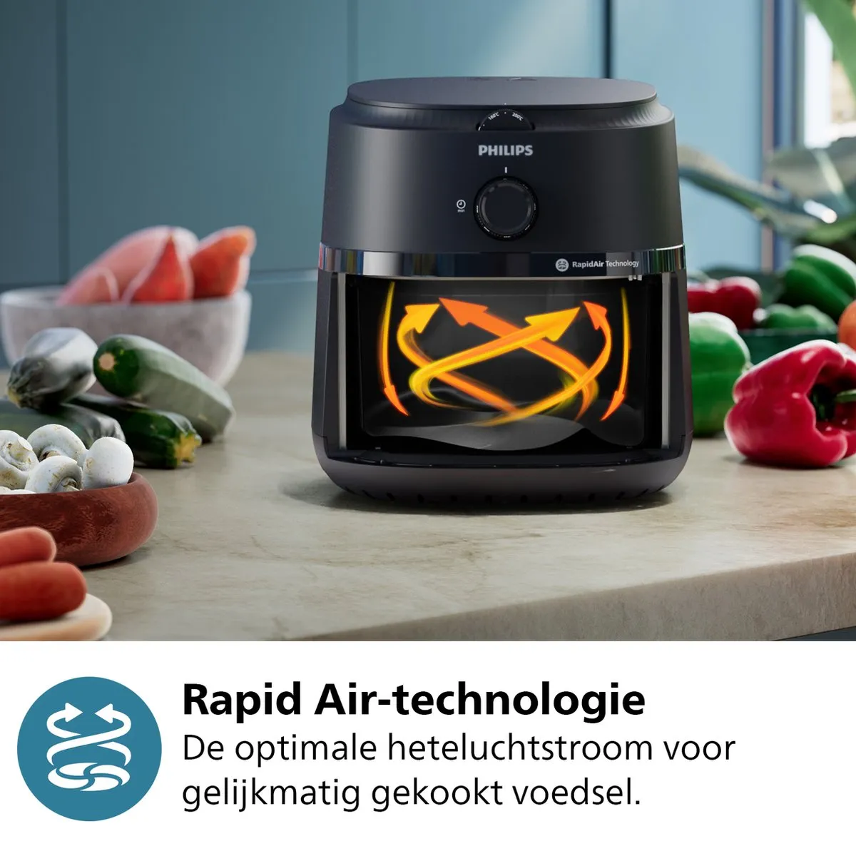 Philips 1000 Series Airfryer NA120/00 - 4.2L - 1700W - Zwart - afbeelding 6 van 6