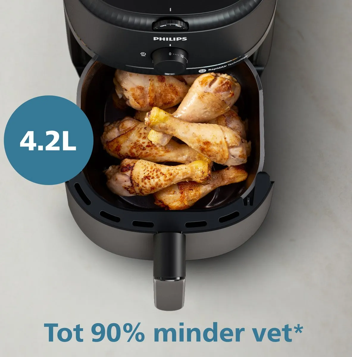 Philips 1000 Series Airfryer NA120/00 - 4.2L - 1700W - Zwart