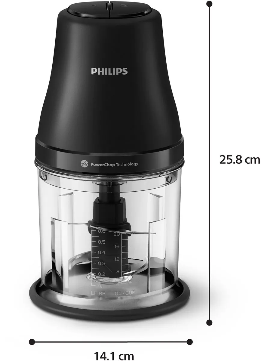 Philips HR1501/00 Elektrische Hakmolen 450W - 1L - Zwart