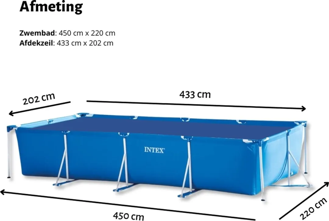 Intex Rechthoekig Frame Zwembad 450x220x84cm - Blauw - 28273NP - afbeelding 6 van 6