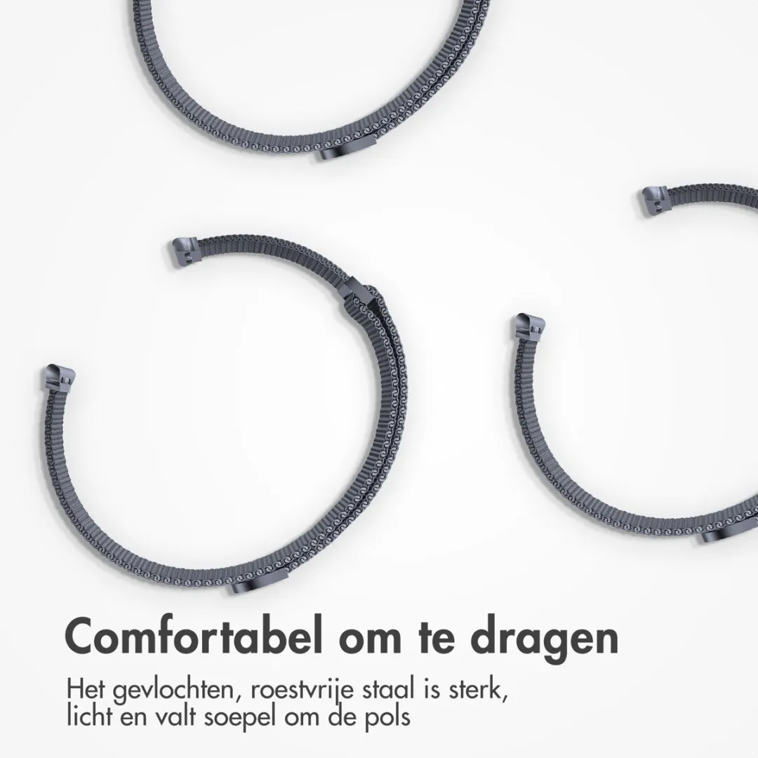 Milanees magnetisch bandje - Geschikt voor Apple Watch 1, 2, 3, 4, 5, 6, 7, 8, 9, 10, 11, SE, Ultra (2 / 3) - 44/45/46/49 mm - Donkergrijs