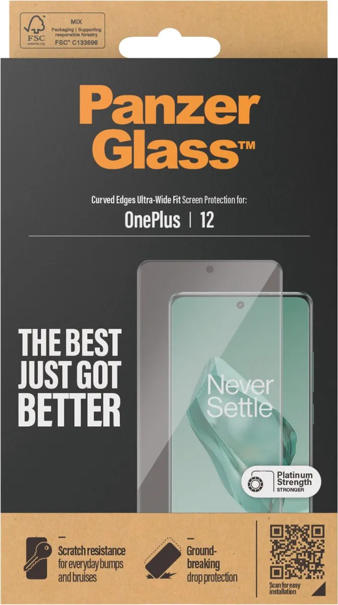 PanzerGlass Ultra-Wide Fit OnePlus 12 Schermbeschermer - Case Friendly