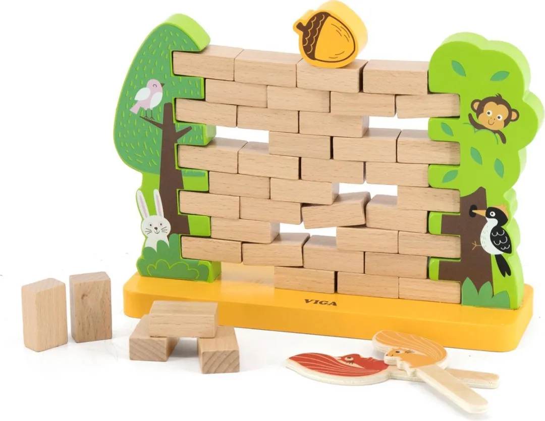 Viga Toys Behendigheidsspel Muur 44-delig - 22x16,5cm Hout