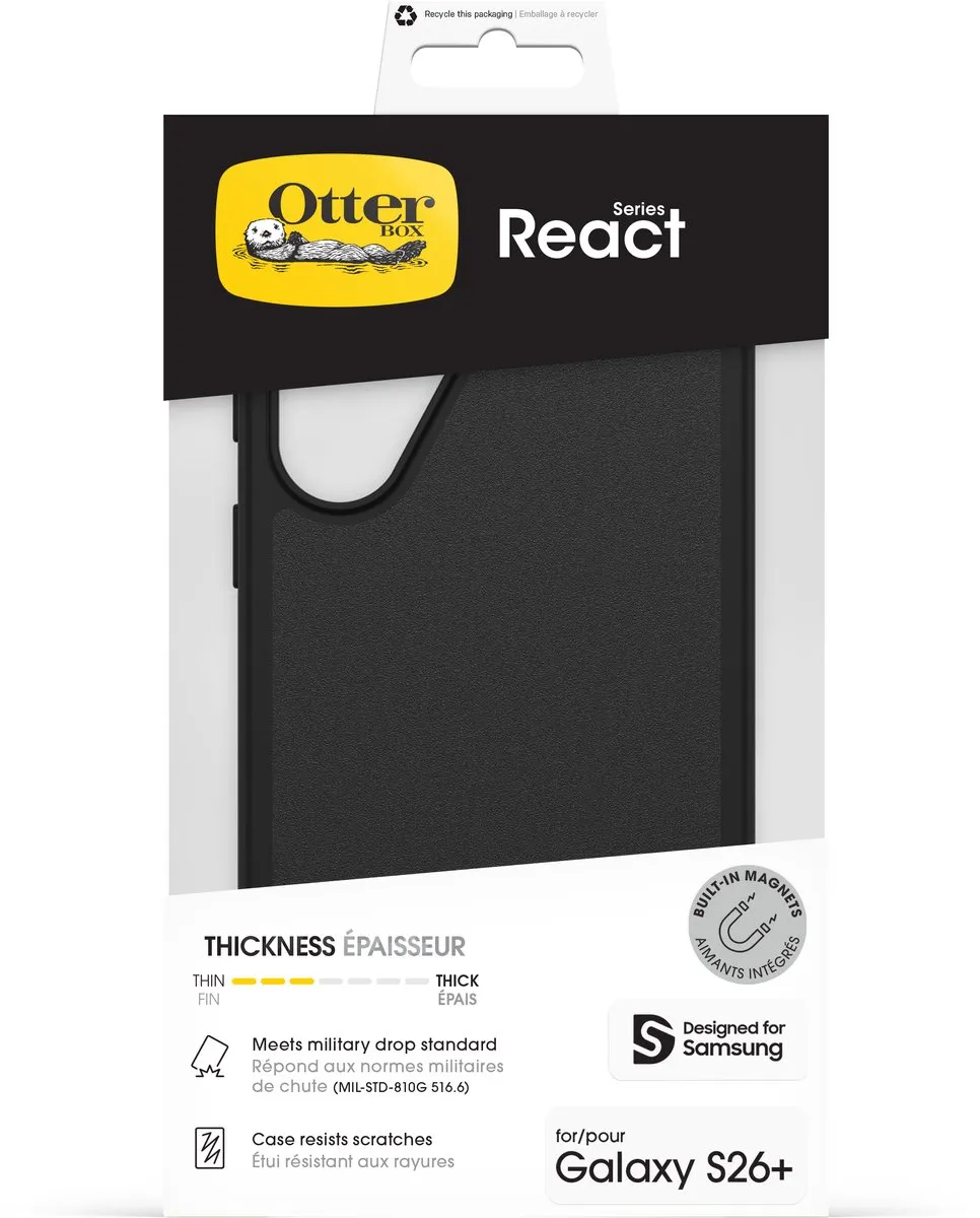 OtterBox React Magnets Case Samsung Galaxy S26 Plus - Zwart - 77-99951