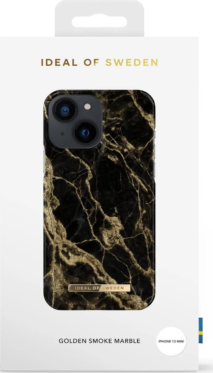 iDeal of Sweden iPhone 13 Mini Backcover Golden Smoke Marble - afbeelding 6 van 6