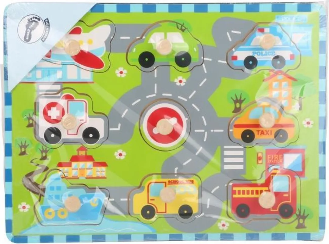 Small Foot Puzzel Verkeer - 10 Stukjes Wit - afbeelding 3 van 4