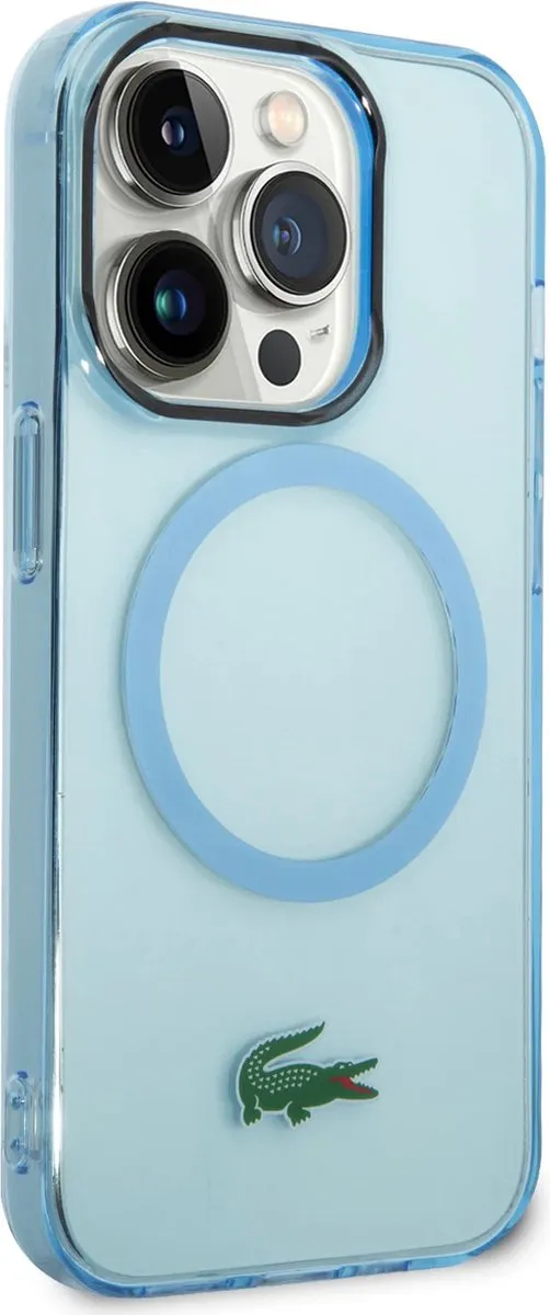 Lacoste iPhone 15 Pro Hoesje - Blauw - MagSafe