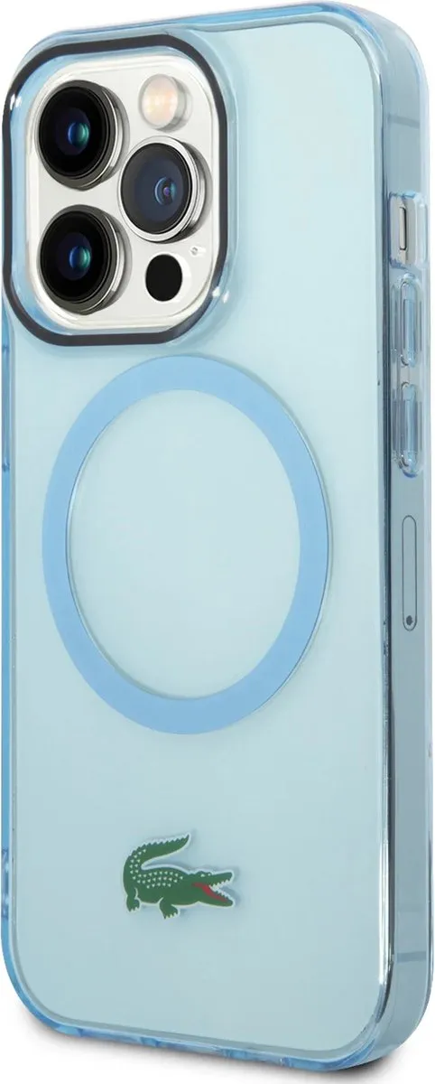 Lacoste iPhone 15 Pro Hoesje - Blauw - MagSafe