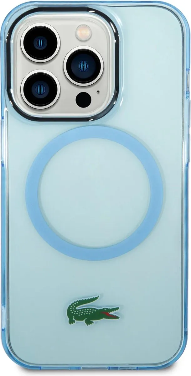 Lacoste iPhone 15 Pro Hoesje - Blauw - MagSafe