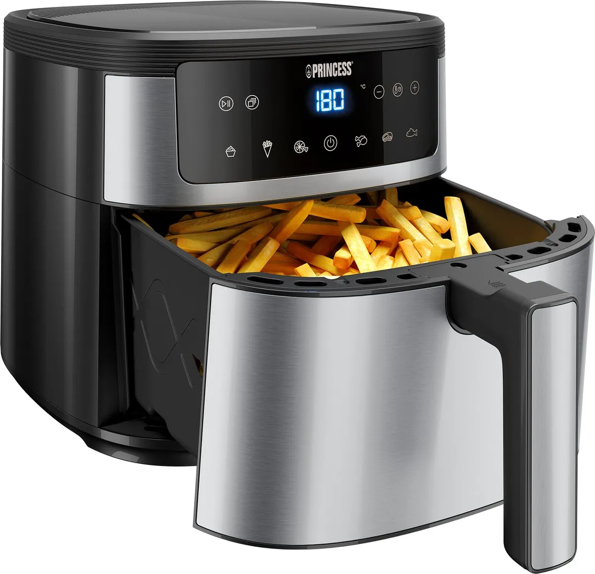 Princess Digital Airfryer 182463 - Heteluchtfriteuse 6L 1500W - Grijs