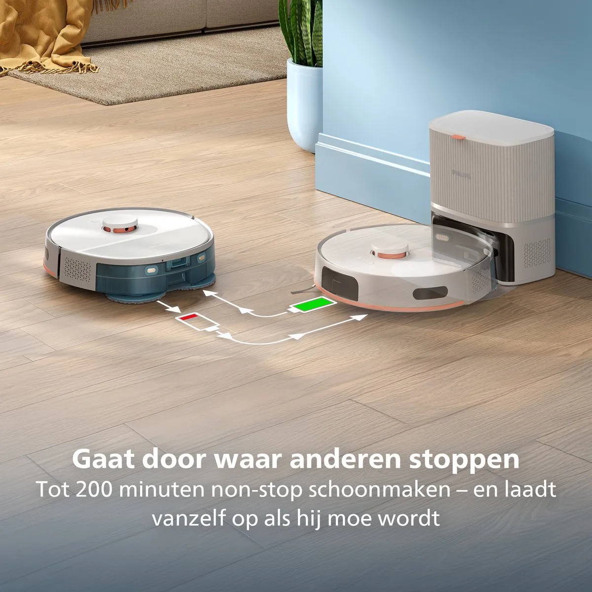 Philips HomeRun 5000 XU5100/20 Robotstofzuiger - 10000 Pa - Grijs - afbeelding 6 van 6