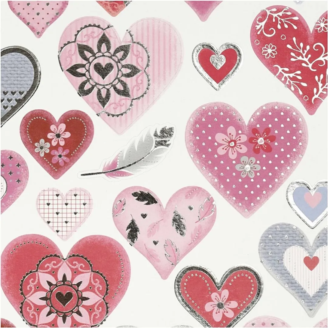 Creativ Company Hartjes Stickers - 37 Stuks - 15x16,5 cm