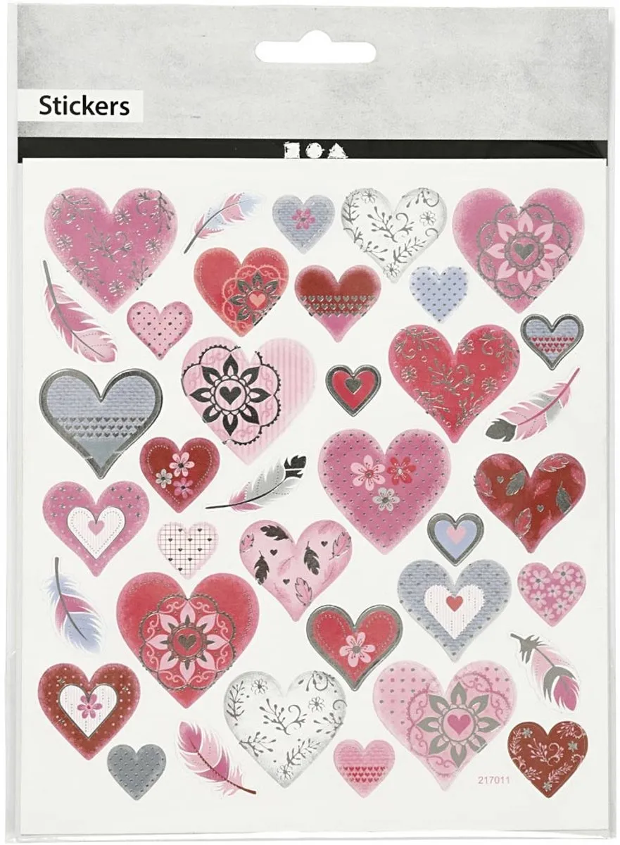 Creativ Company Hartjes Stickers - 37 Stuks - 15x16,5 cm