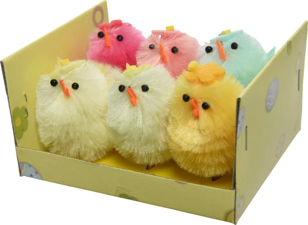 Decoris Kuikens Chenille Gekleurd Set