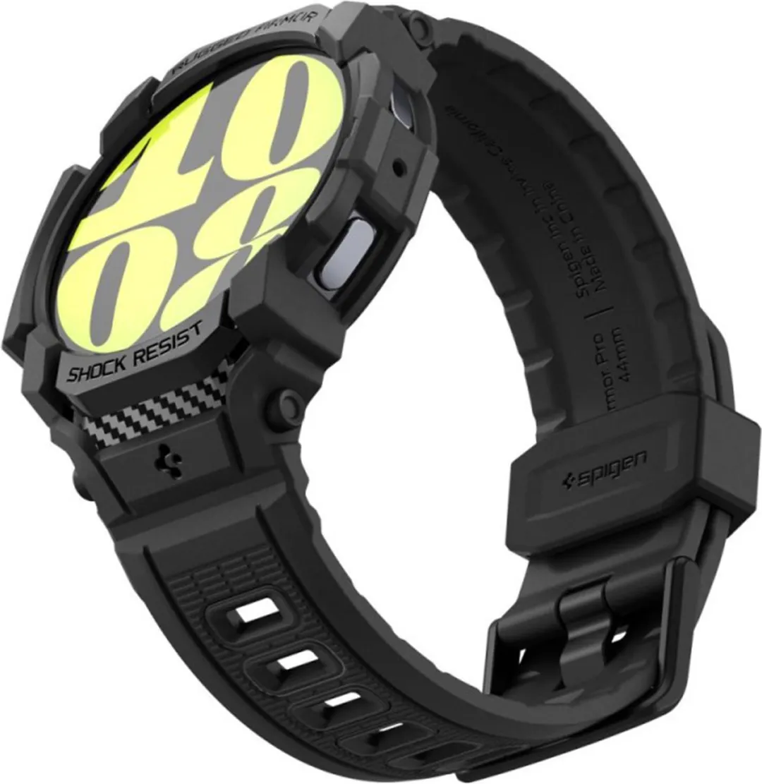 Spigen Rugged Armor Pro Hoesje - Samsung Galaxy Watch 7 44mm - Zwart - afbeelding 6 van 6