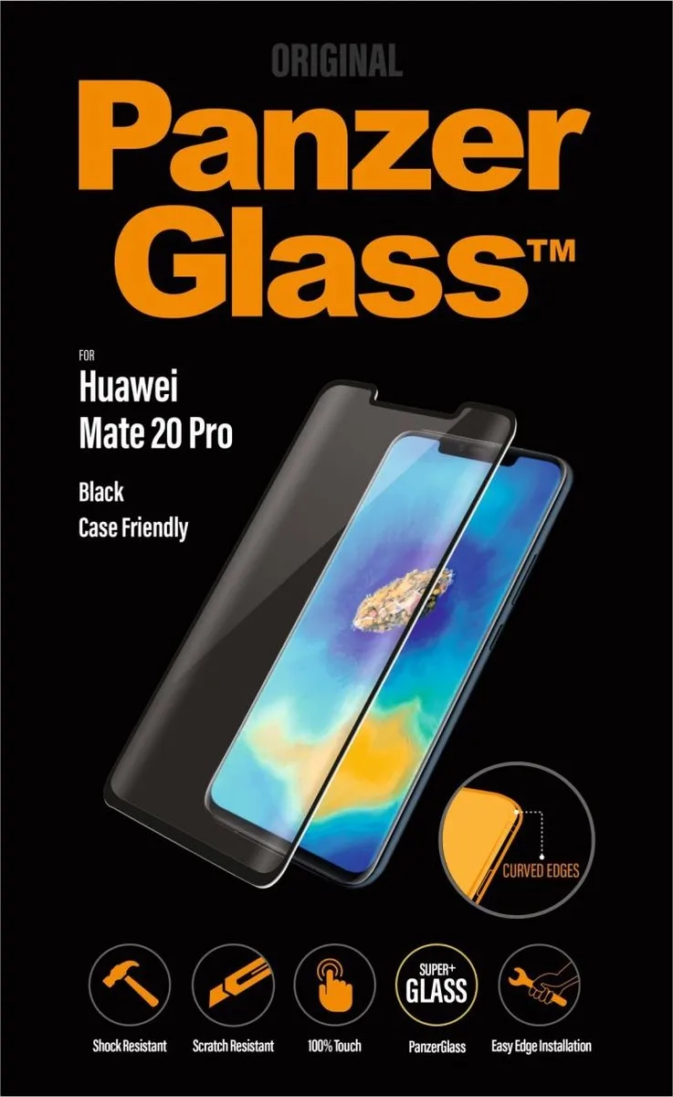 PanzerGlass Case Friendly Glas Screenprotector Huawei Mate 20 Pro - Zwart