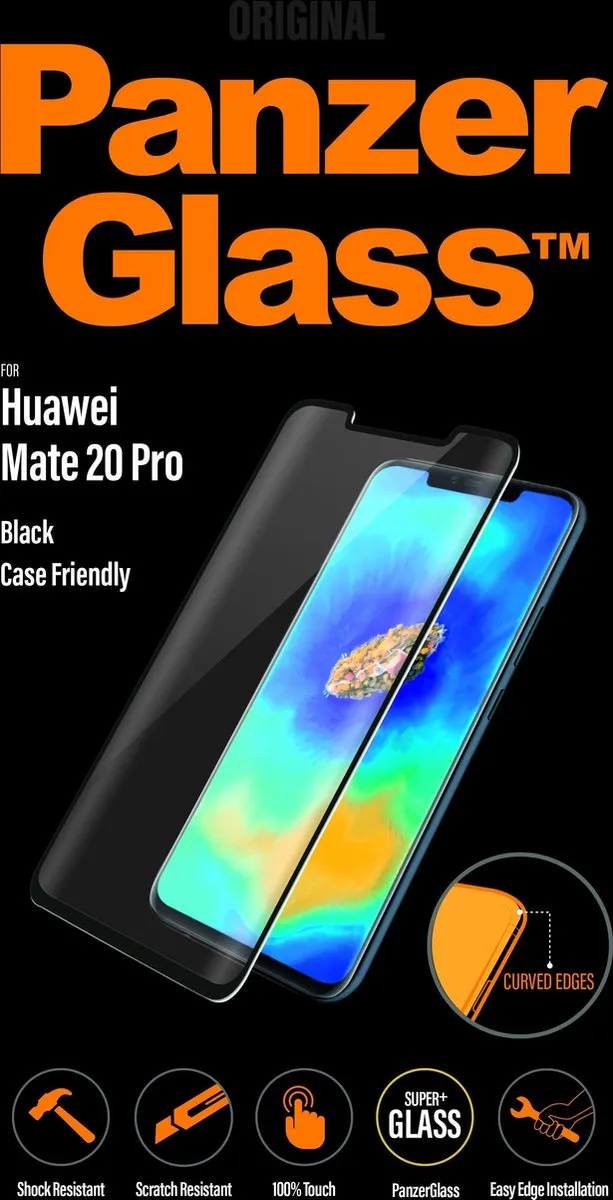 PanzerGlass Case Friendly Glas Screenprotector Huawei Mate 20 Pro - Zwart