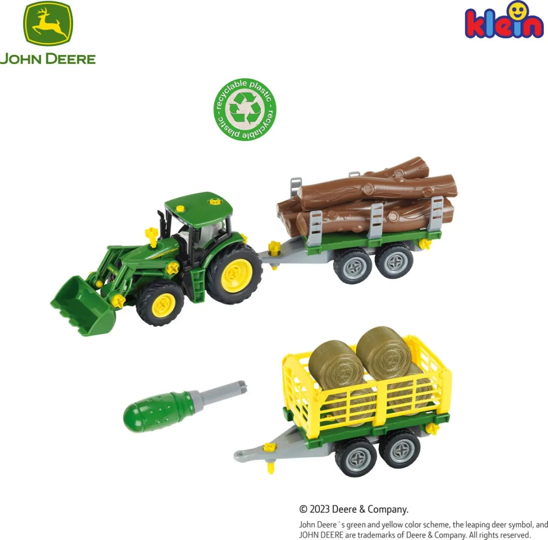 Klein Toys John Deere Trekker 1:24 Bouwset - Groen/Geel