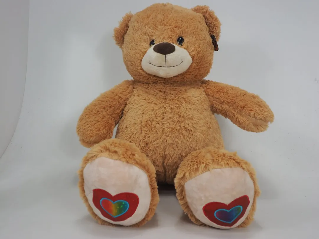 Nicky Toy Knuffel Beer XXL - Grote knuffel van 100 cm met hartjes