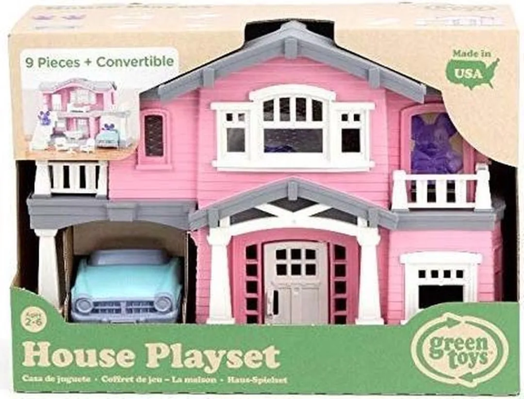 Green Toys Huis Speelset - 5 Meubels 2 Poppen Roze