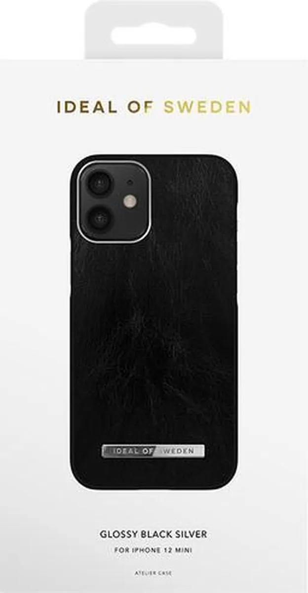 iDeal of Sweden Atelier iPhone 12 Mini Hoesje - Glossy Black/Silver - afbeelding 3 van 3