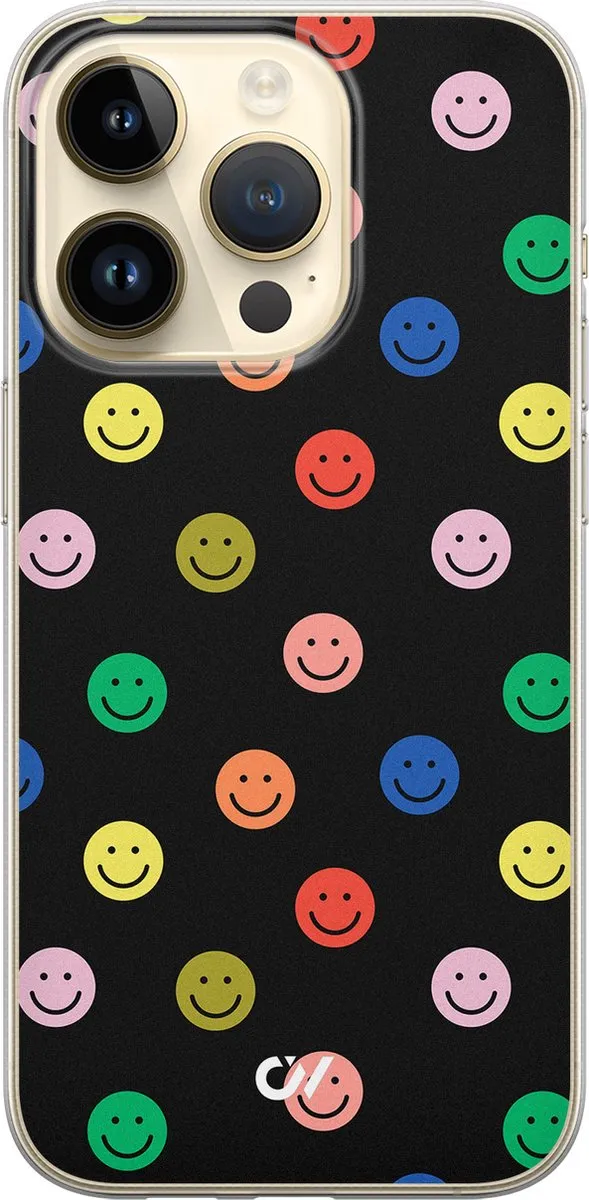 Casevibes Hoesje iPhone 14 Pro Retro Smileys