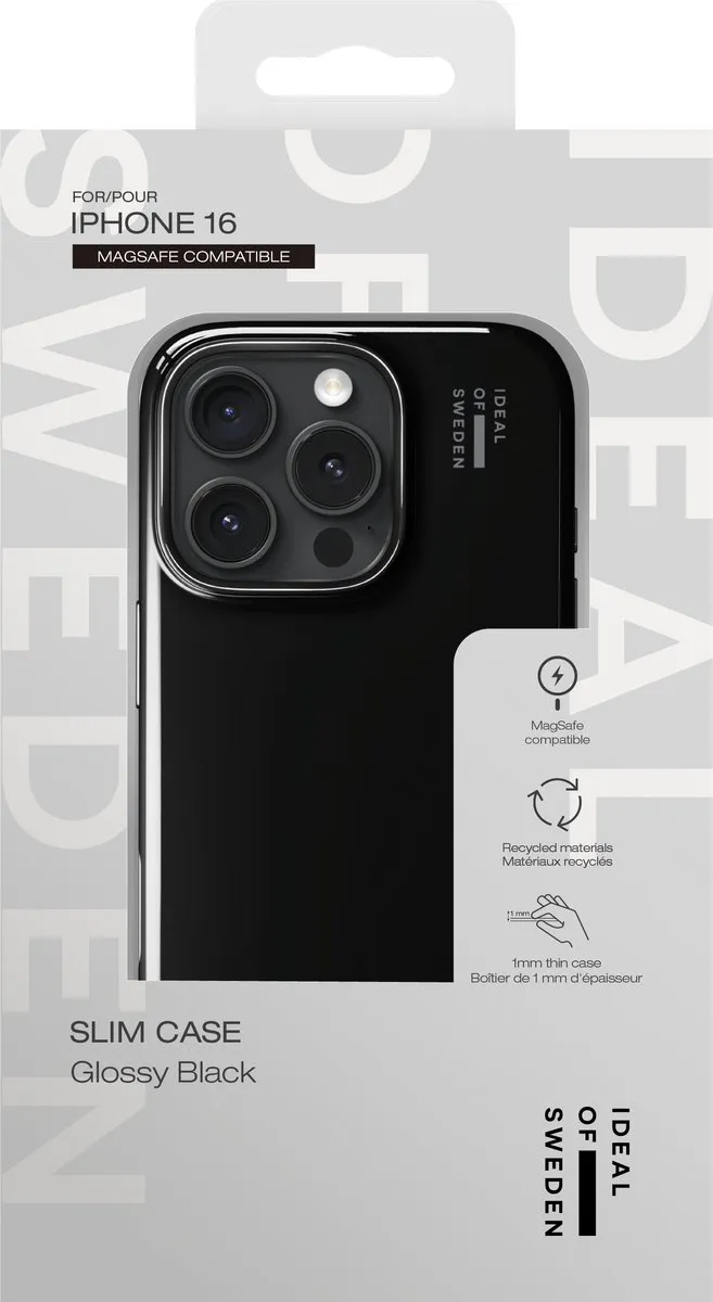 iDeal of Sweden iPhone 16 Slim Case MagSafe Glossy Black - IDSLCMS-I2461-280