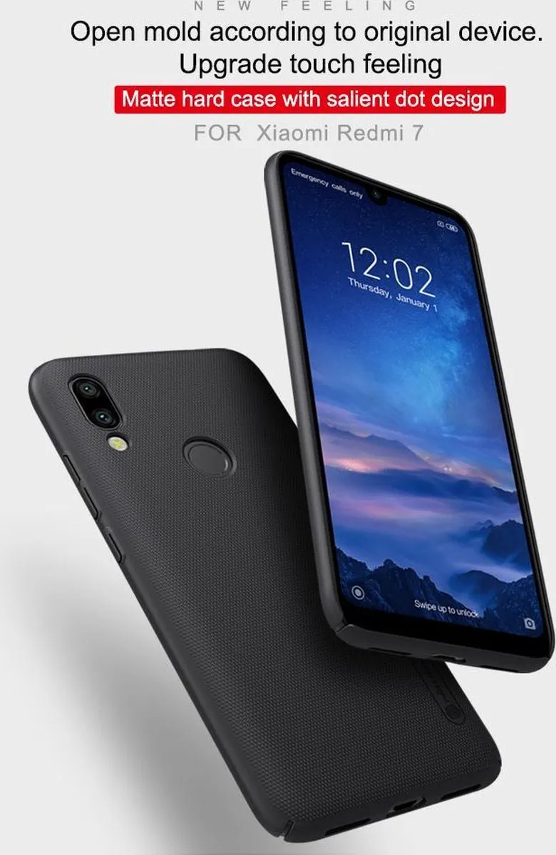 Nillkin Frosted Shield Hoesje Xiaomi Redmi 7 - Zwart - afbeelding 5 van 6
