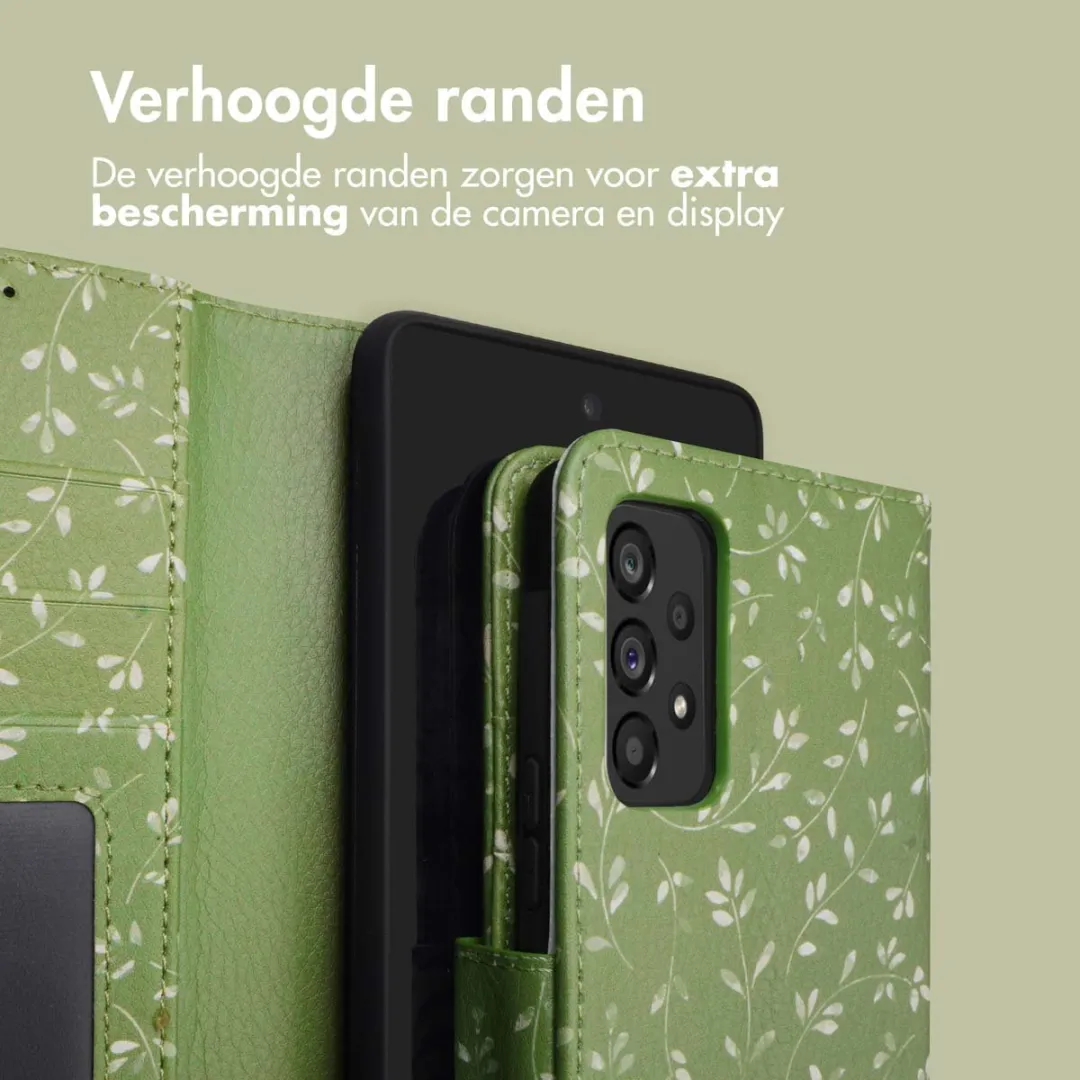 Imoshion Galaxy A53 Hoesje Green Flowers - 3 Pasjes