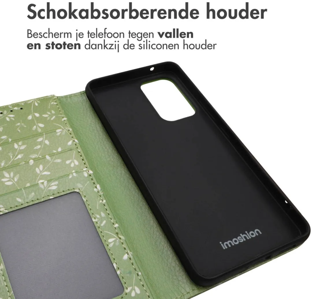 Imoshion Galaxy A53 Hoesje Green Flowers - 3 Pasjes - afbeelding 6 van 6