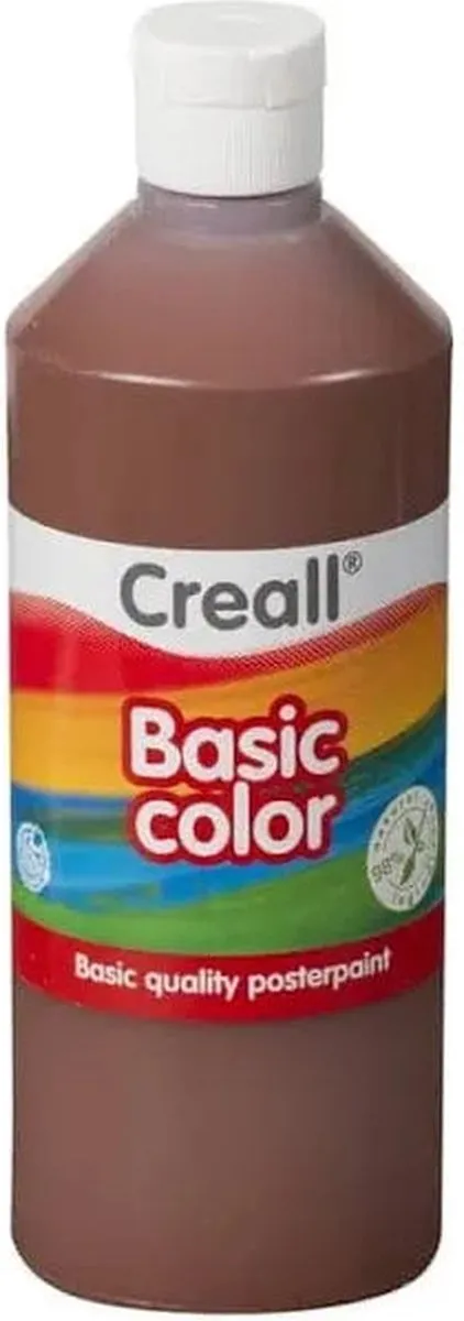 Creall Basic Plakkaatverf Donkerbruin 500ml