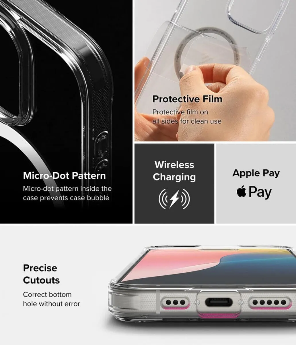 Ringke Fusion Magnetic Hoesje iPhone 16 Pro - Transparant